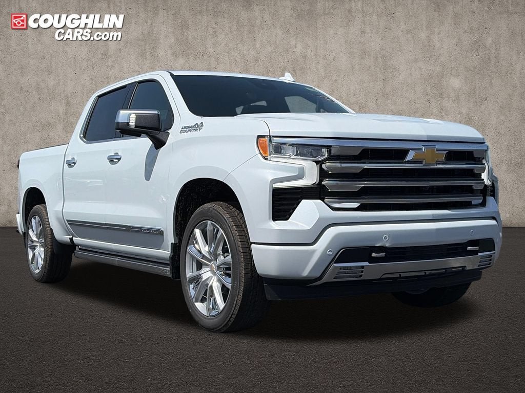 2026 Chevrolet Silverado 1500 High Country in Polar White Tricoat — front three-quarter view