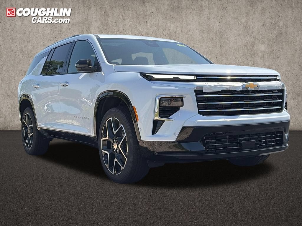 2026 Chevrolet Traverse High Country in Polar White Tricoat — front three-quarter view