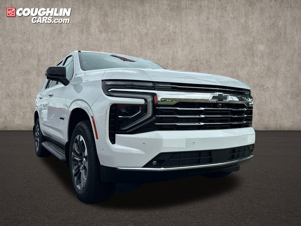 2026 Chevrolet Tahoe LT in Summit White — front three-quarter view