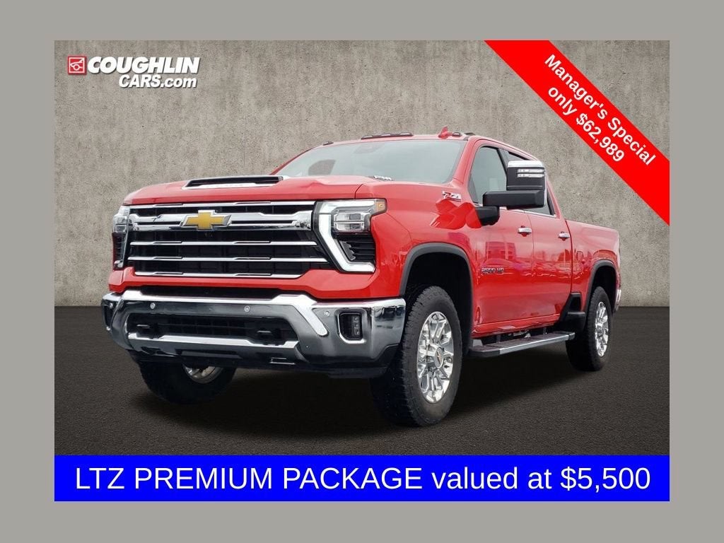 2024 Chevrolet Silverado 2500 HD LTZ in Red Hot — front three-quarter view