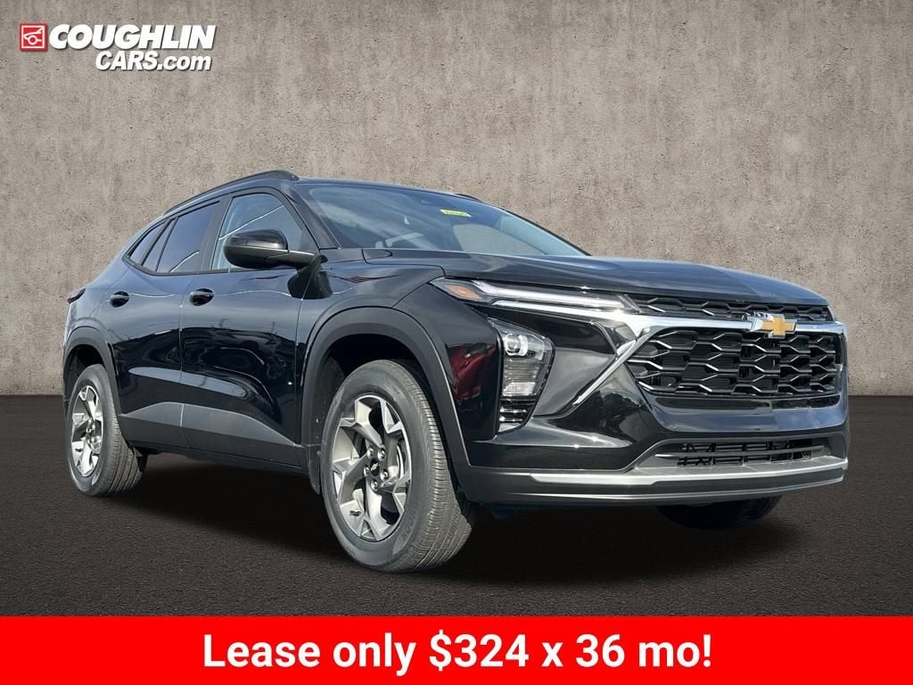 2026 Chevrolet Trax LT in Mosaic Black Metallic — front three-quarter view